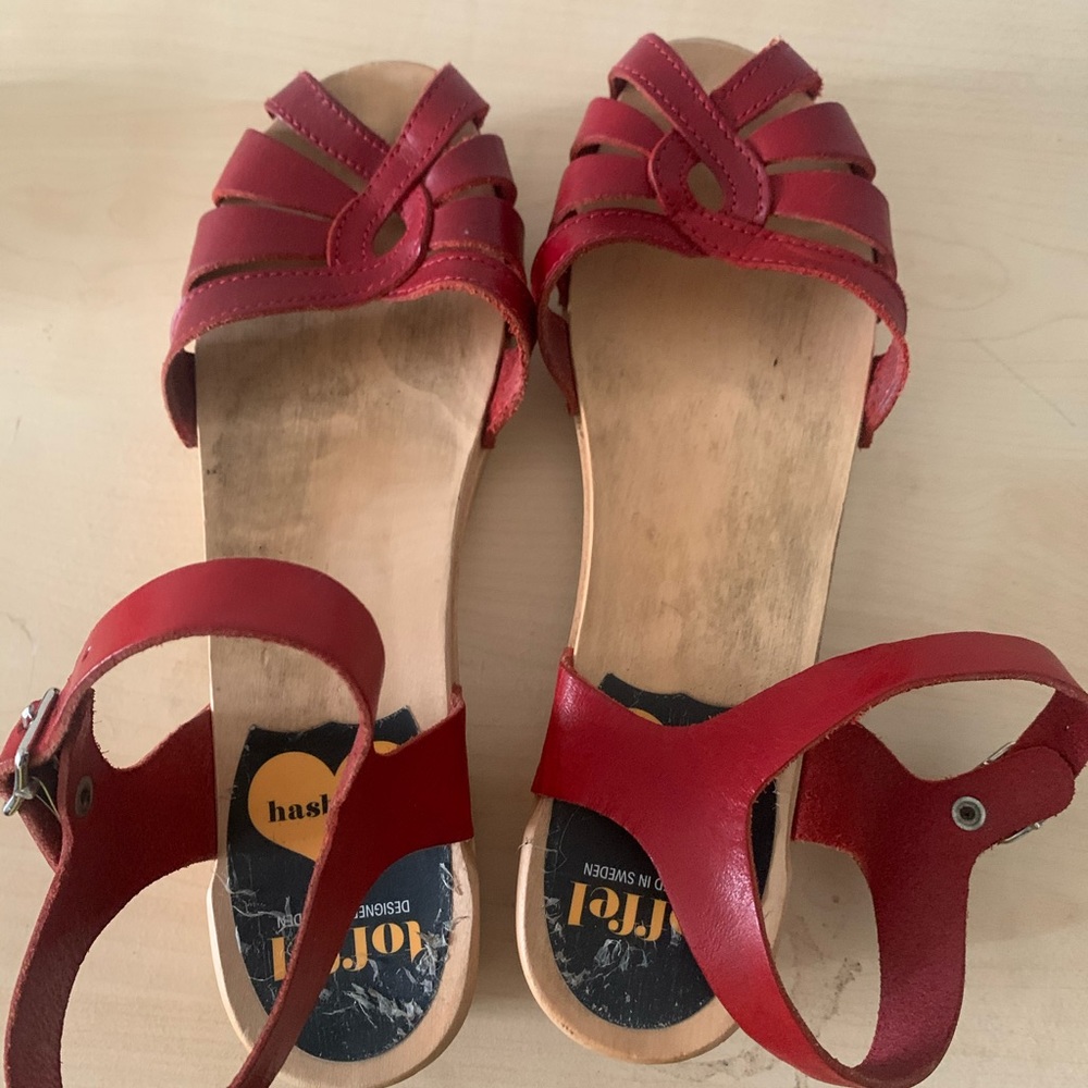 Swedish Hasbeens debutant clog sandals